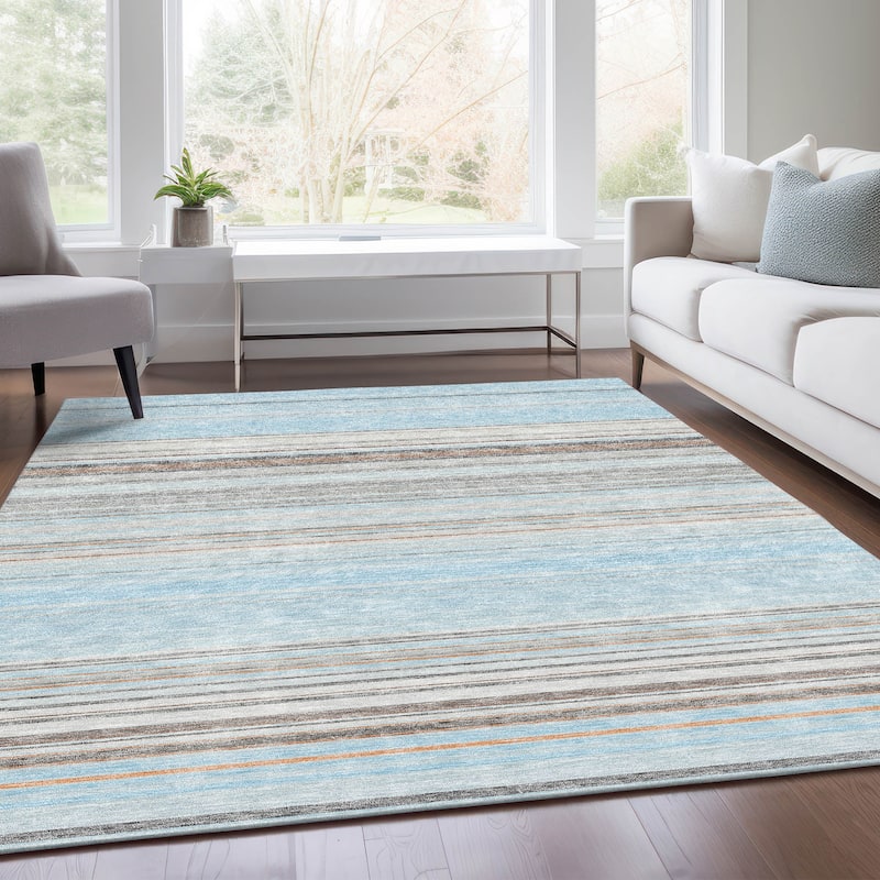 Premium Washable Super Soft Modern Stripes Mayfield Rug