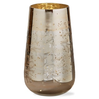 Antique Gold Leaf Glass Hurricane Vase Pillar Candle Holder, 6.0L x 6 ...