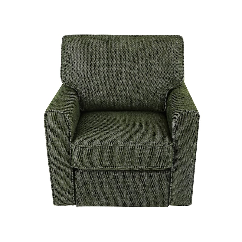 Chenille 360° Swivel Lounge Chair, Modern Armchair with Side Pockets Swivel Sofa Chair Ergonomic Recliner Chair for Bedroom