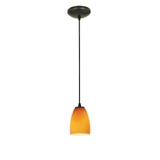Access Lighting Sherry Bronze Integrated LED Cord Pendant, Amber Shade