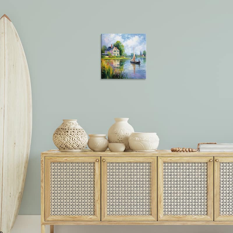 Stupell Boat Drifting Near Shore Canvas Wall Art Design By Heidi Kuntz
