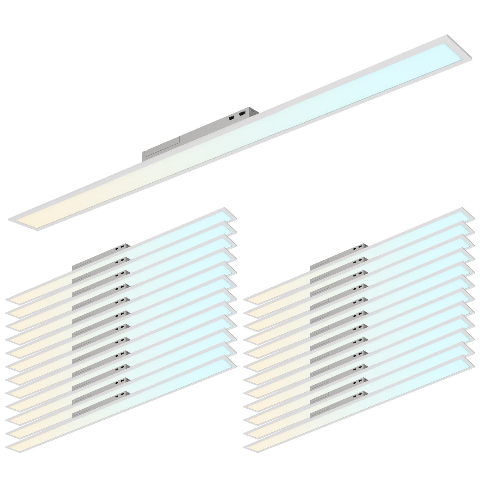 LUXRITE 6x6 FT LED Recessed Panel 40W/50W/60W, 4CCT, Up to 6600 Lumens, Drop Ceiling Lights Dimmable UL Listed 24 Pack