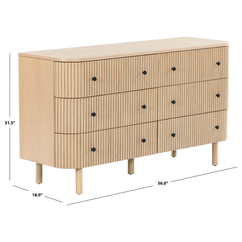 SAFAVIEH Couture Shelbie 6-Drawer Reeded Dresser