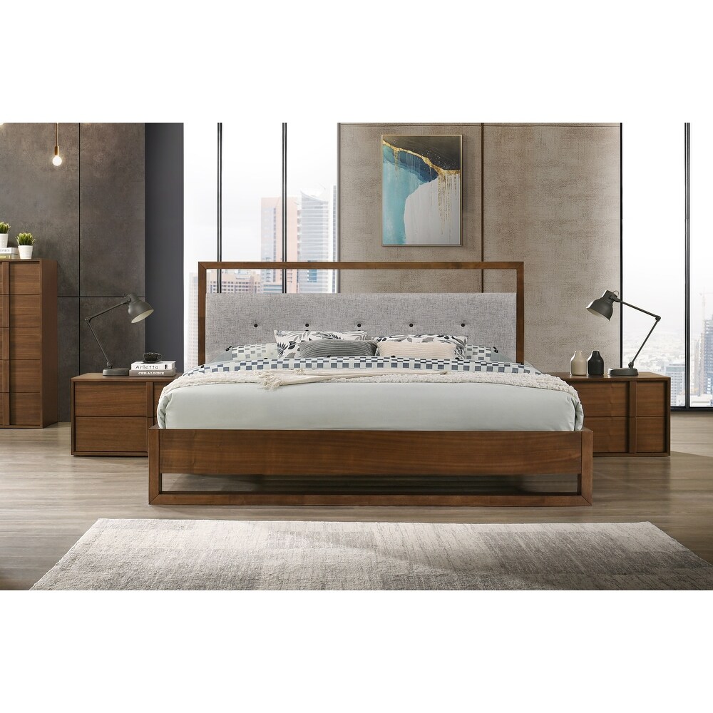 Modrest soren modern walnut bed hotsell