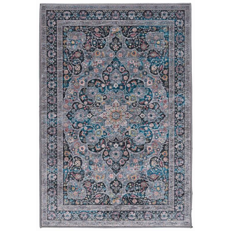 Halogen Veroni Grey/Teal Area Rug - 3'3" X 5'