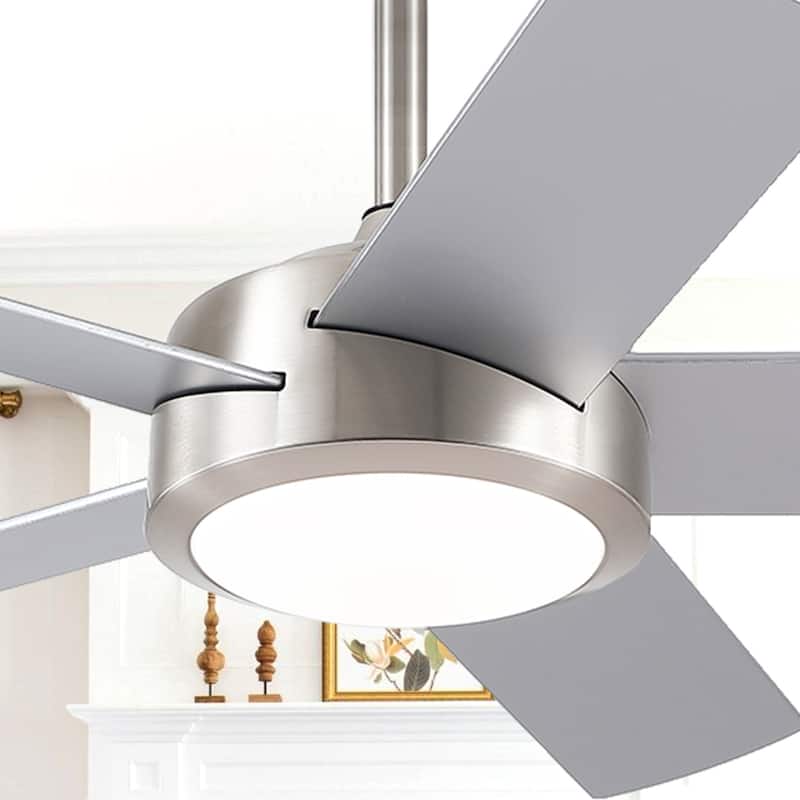 46“/52” Inch Modern Ceiling Fan with LED and Remote,5 Plywood Blades,Remote and APP Control