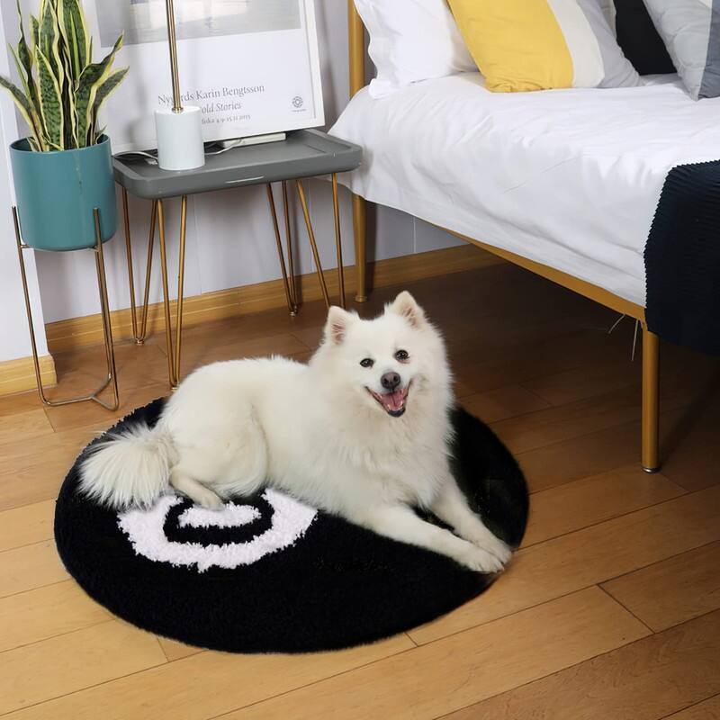 8 Ball Rug Black Round Carpet Billiard Pool