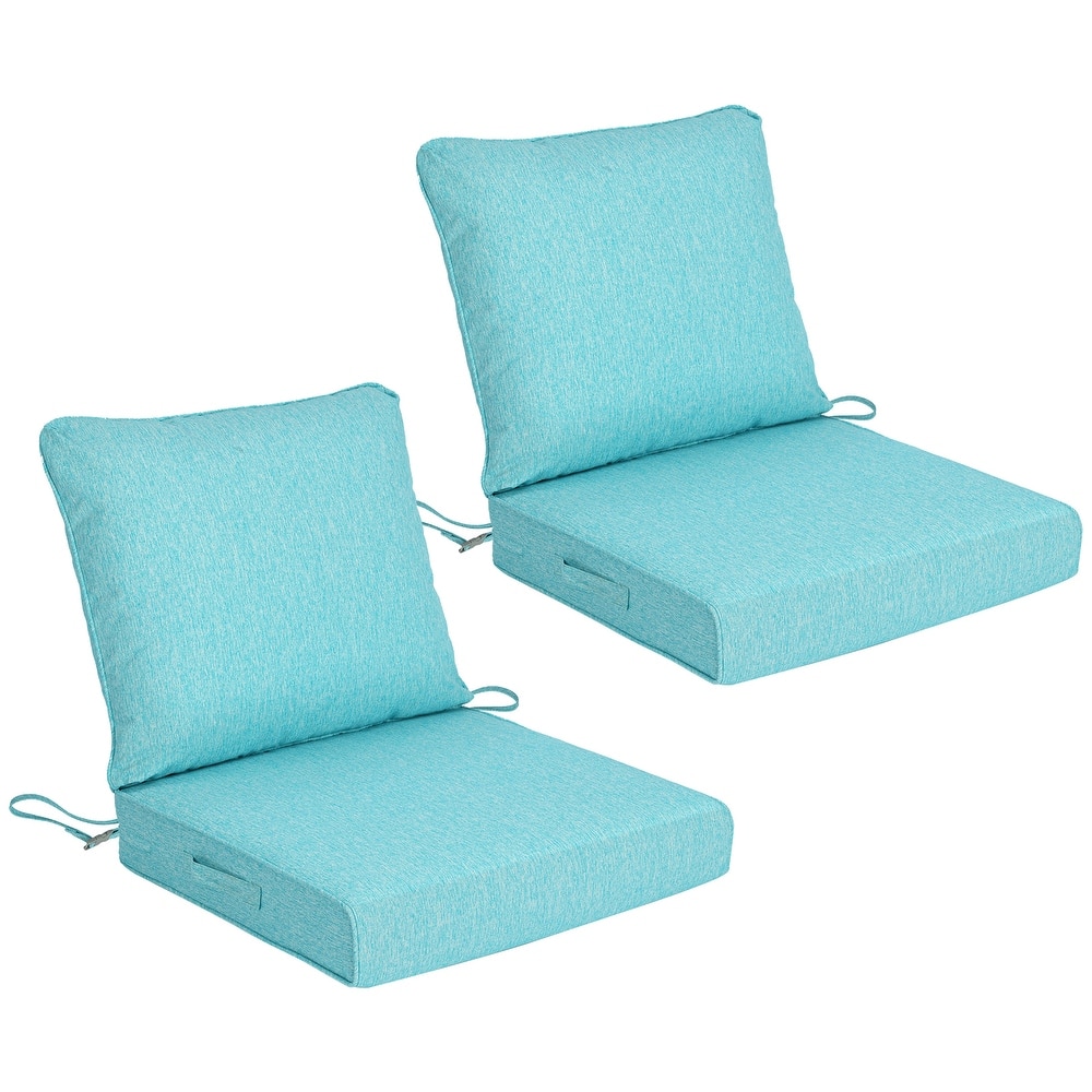 Aoodor Outdoor Deep Seat Cushion Set, Set of 2