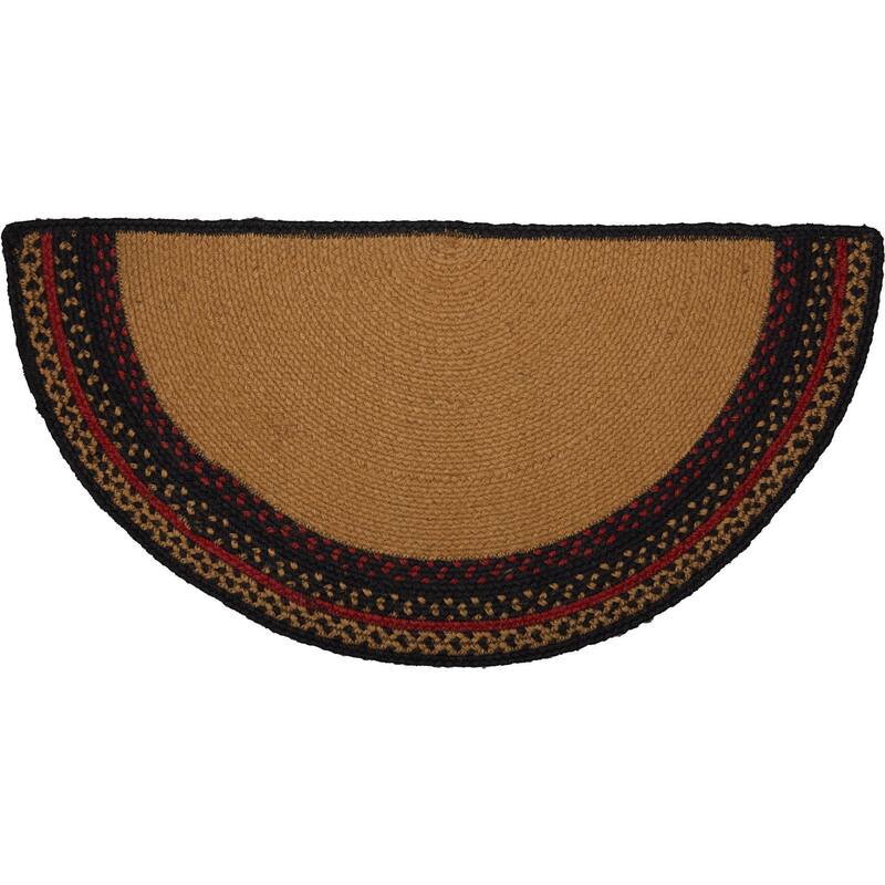 Cumberland Stenciled Moose Jute Rug Half Circle Welcome to the Cabin - 16.5" x 33" Half Circle
