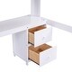 preview thumbnail 15 of 14, White Full Size Loft Bed Solid Pine Wood Bed Frame w/ Desk 4 Cabinets, 4 Drawers, Bedside Tray & Charging Station for Kids Teens