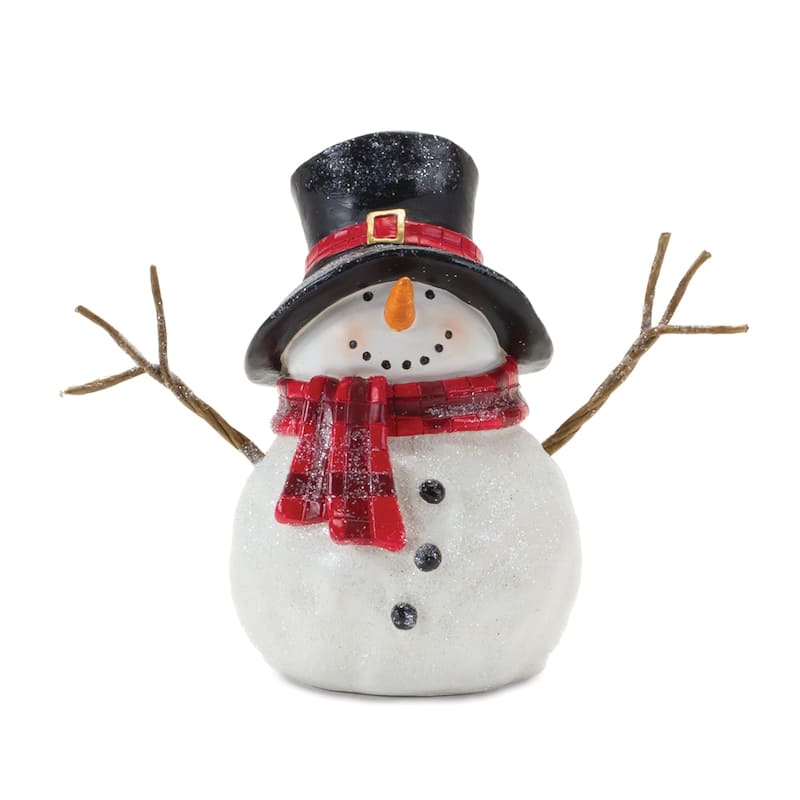 Set of 4 Snowmen with Scarf Christmas Tabletop Figurines 7.25"
