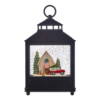 raz town scene lighted water lantern