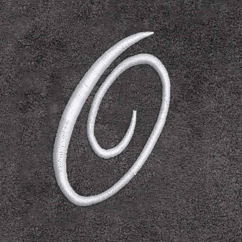 Avanti Granite with Silver Script Monogram Bath Towel Letter O - Bath Towel