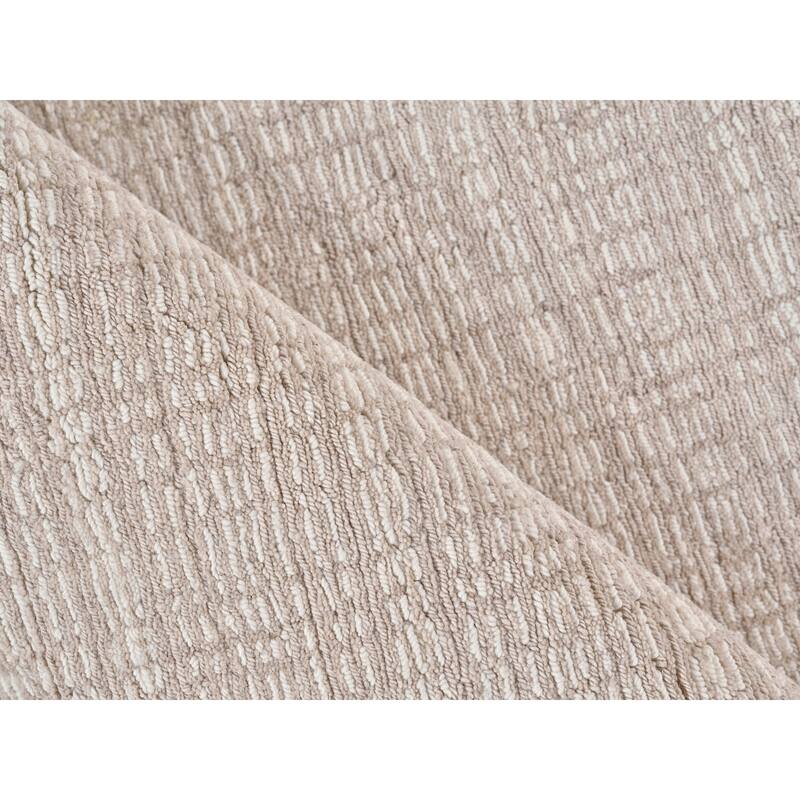 Exquisite Rugs Alpine Handmade Handloomed New Zealand Wool Light Beige/Ivory Area Rug