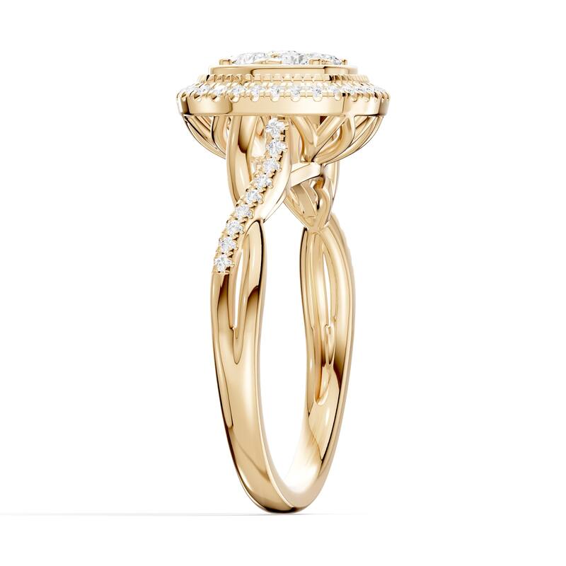 AEON Elysian Bloom Cushion 0.50ct Lab Grown Diamond Cluster Halo Ring