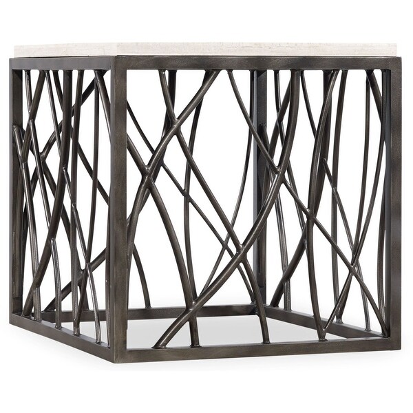 Hooker Furniture 5373-80113 24" Wide Steel and Marble Accent Table from the Tubular Collection - Vintage Steel