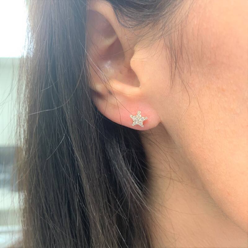 Joelle Collection Diamond Star Studs Earrings 14K Gold 1/3ct TDW - s Diamond Earrings