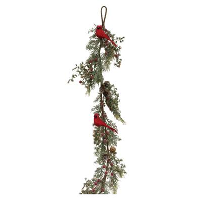 Icy Pine & Sugar Berry Cardinal Garland - Green