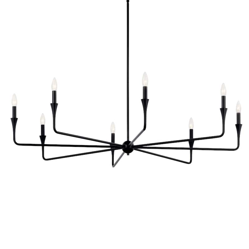 Kichler 52691 Alvaro 8 Light 50" Wide Taper Candle Style Chandelier - Black