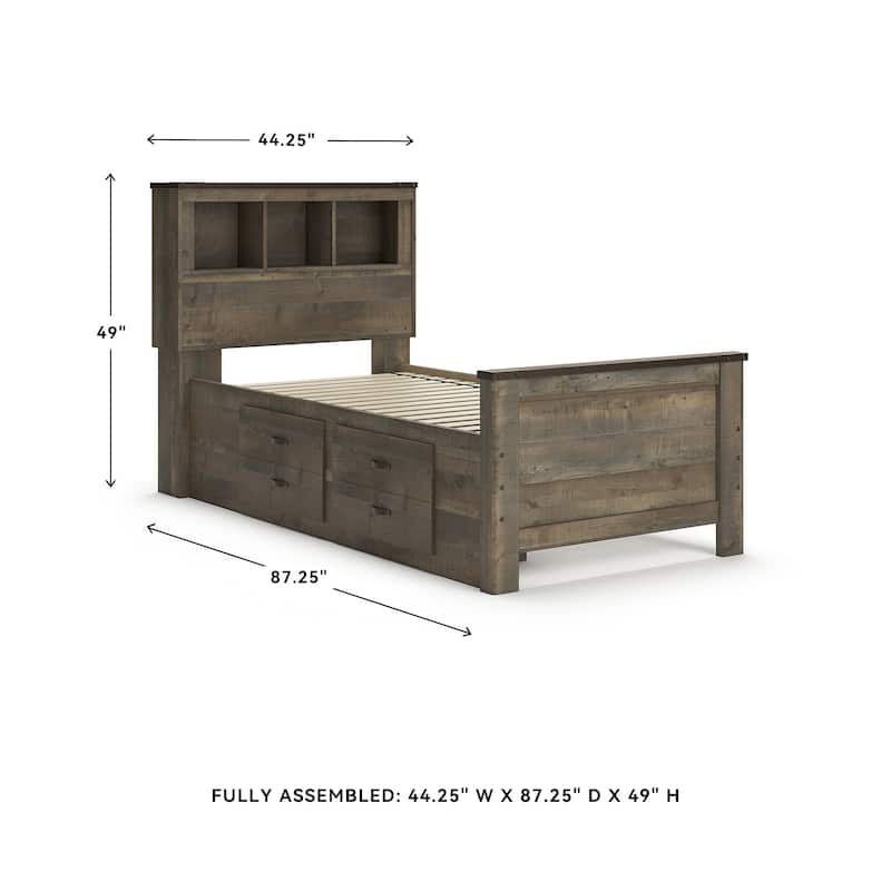 Trinell Bookcase Bed with Trundle Storage