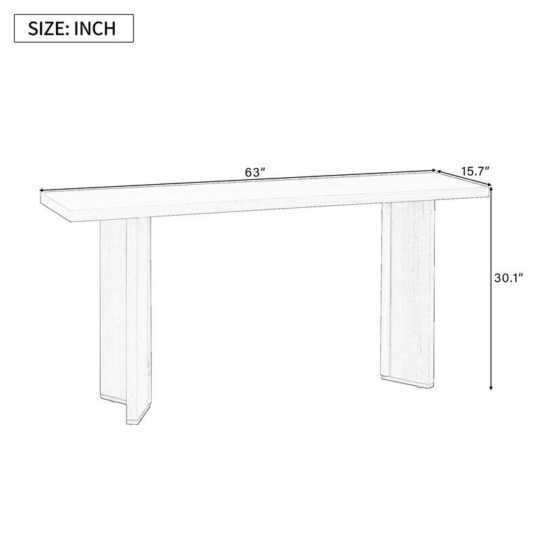 Stylish Console Table with Pine Veneer and Geometric Legs,Suitable for Living Room, Study and Dining Room