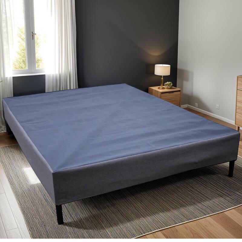 King Size Upholstered Heavy-Duty Platform Bed with Box Spring, 1,000 lb Capacity and Tool-Free Assembly