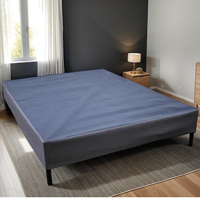 Twin Size Upholstered Platform Bed Foundation with 1000 lb Capacity and All-in-One Design