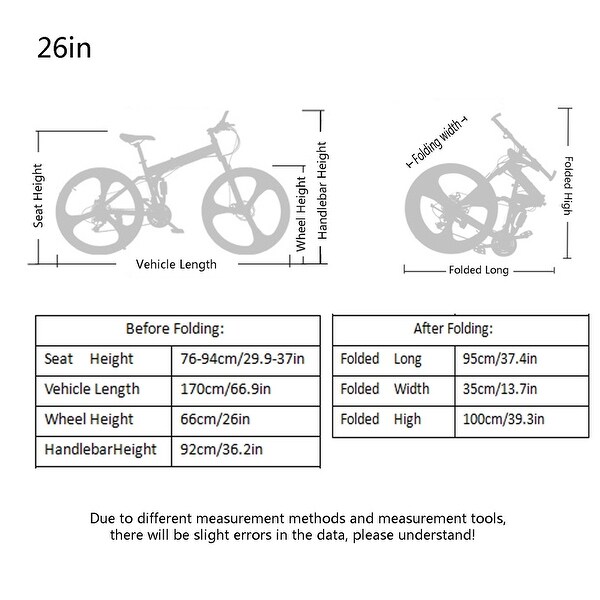 26 inch Folding Mountain Bikes with 21 Speed - Bed Bath