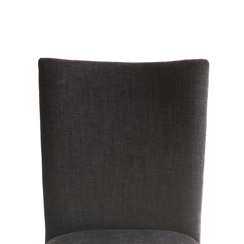 Zeus Dining Side Chair Set of 2, Black Fabric, Gray Tapered Legs