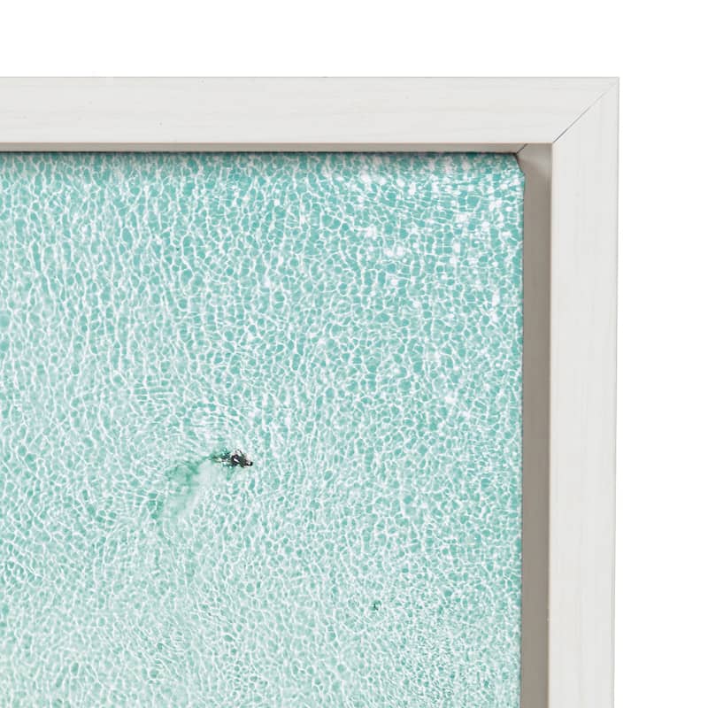 DesignOvation Sylvie Beach From Above Framed Canvas by Amy Peterson