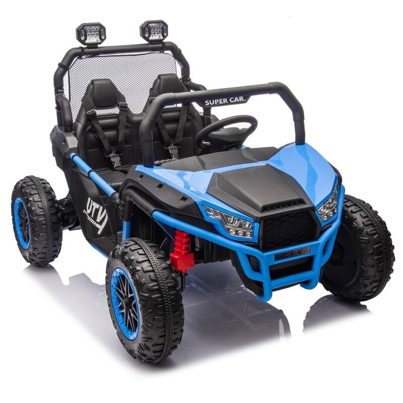 24V Kids UTV Ride-On Car with 400W Power, Four-Wheel Suspension, Bluetooth, and Remote Control.