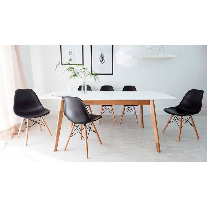 Kids Table and Chair Set Modern Toddler Furniture with Round Table and Armless Chairs Eiffel Wooden Legs Dining or Playroom Use