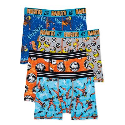 Naruto Shippuden Boys' Character Design 4-Pack Boxer Brief Kids Underwear - 4