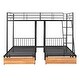 preview thumbnail 10 of 13, Multi-functional Design Metal Triple Bunk Bed with Drawers and Guardrails/Full Over Twin & Twin Bunk Bed