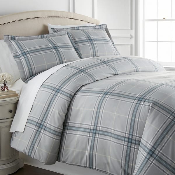 slide 2 of 15, Vilano Ultra-Soft Plaid 3-piece Duvet Cover and Sham Set