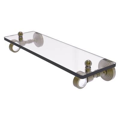 Allied Brass 16 Inch Glass Shelf with Grooved Accents