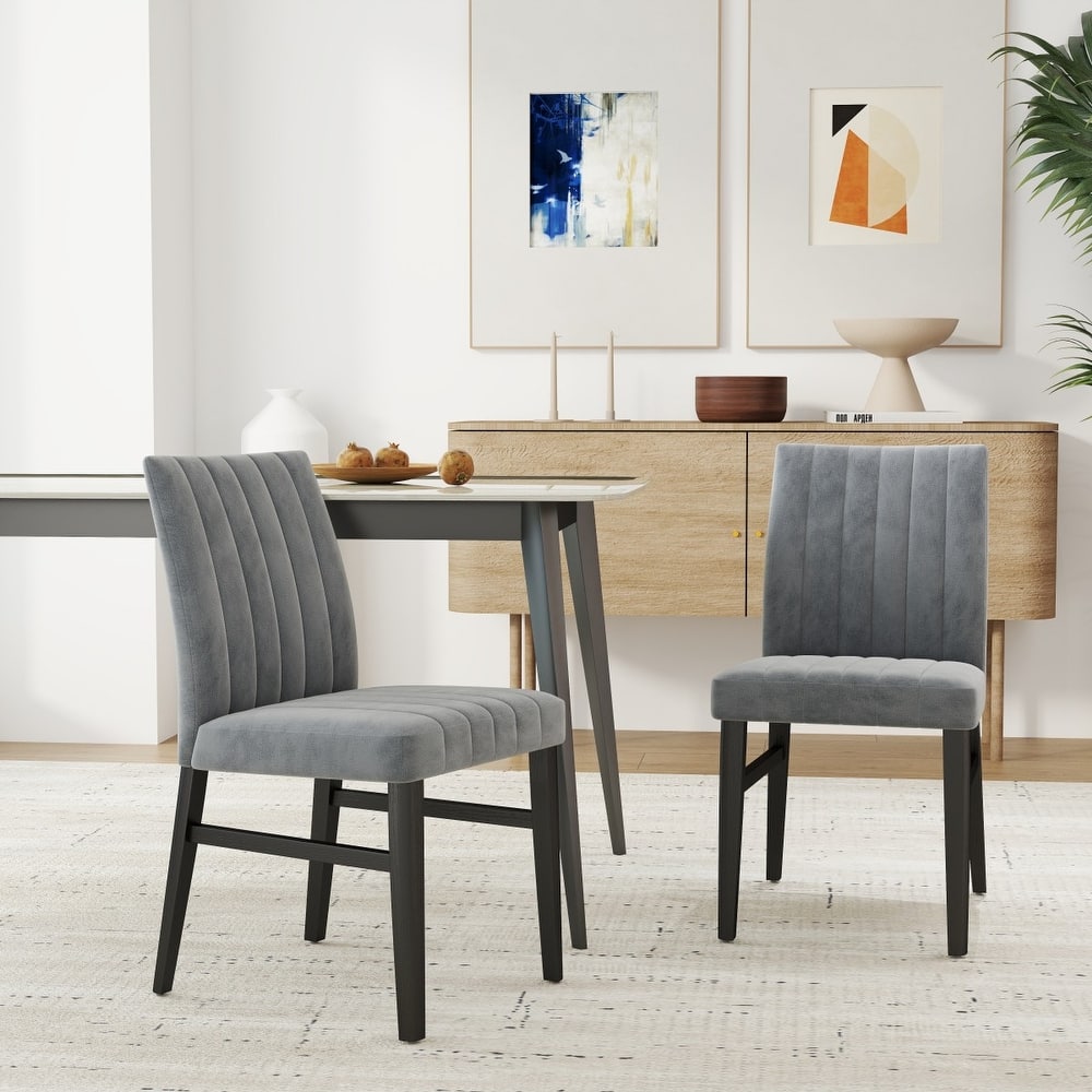 Contemporary Upholstered Dining Chairs, Set of 2