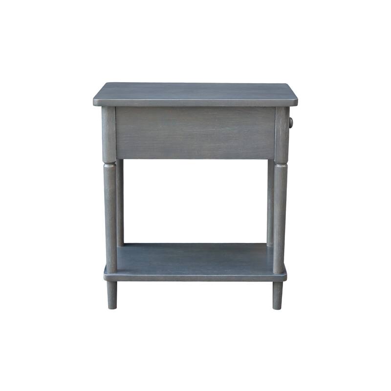 Narrow Solid Wood Side Table with Drawer