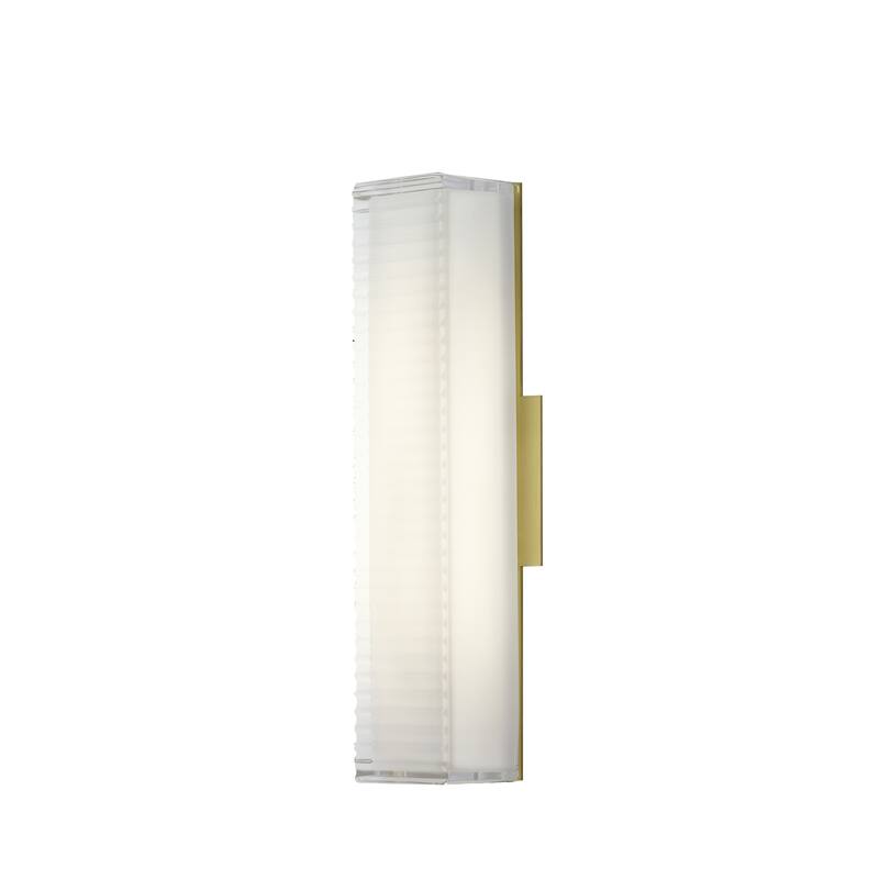 1-Light Matte Brass LED Wall Sconce With A Clear Frosted Glass Shade