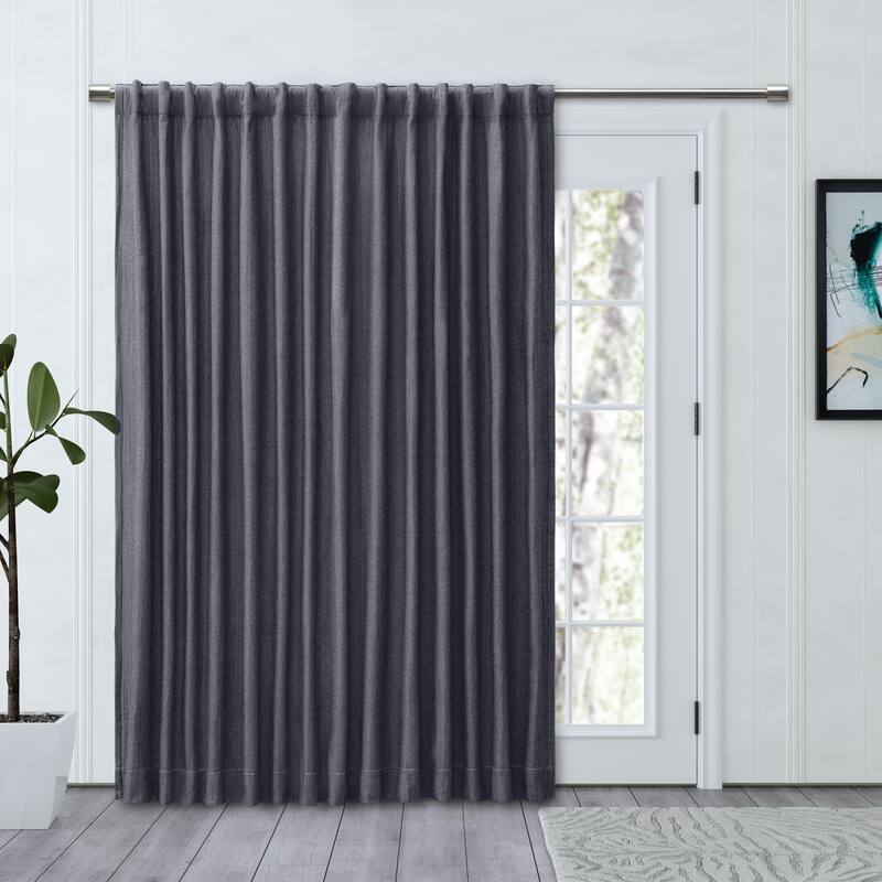 Chevron Recycled Cotton Double Wide Patio Rod Pocket W Back Tab Panel - 96"W x 84"L