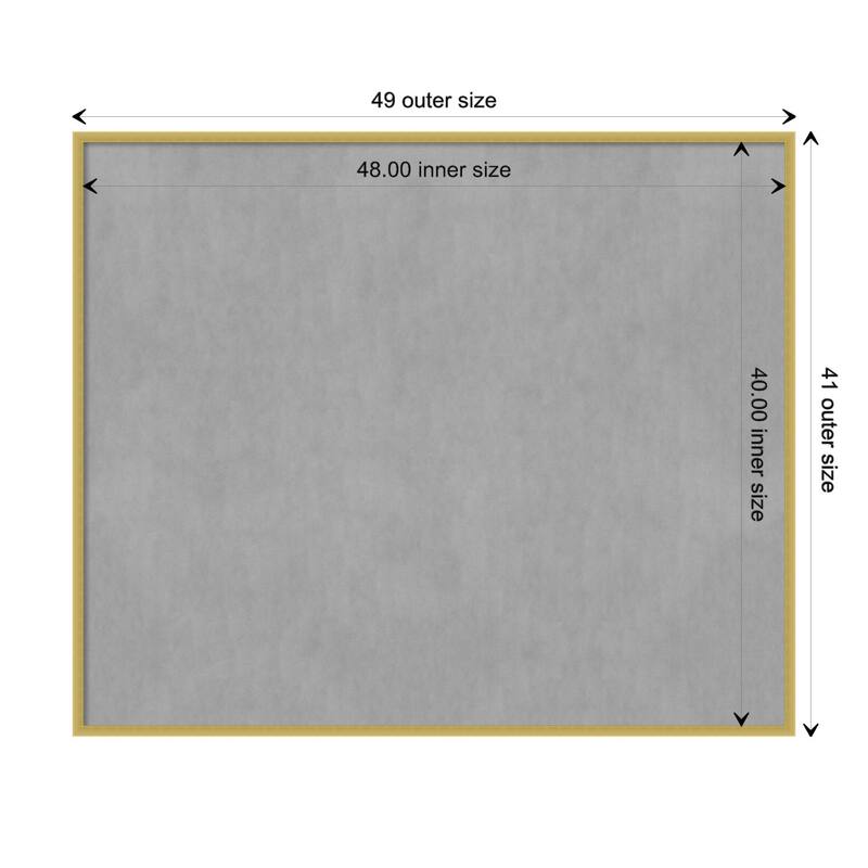 Amanti Art Svelte Polished Gold Framed Magnetic Board - Board Size 48x40