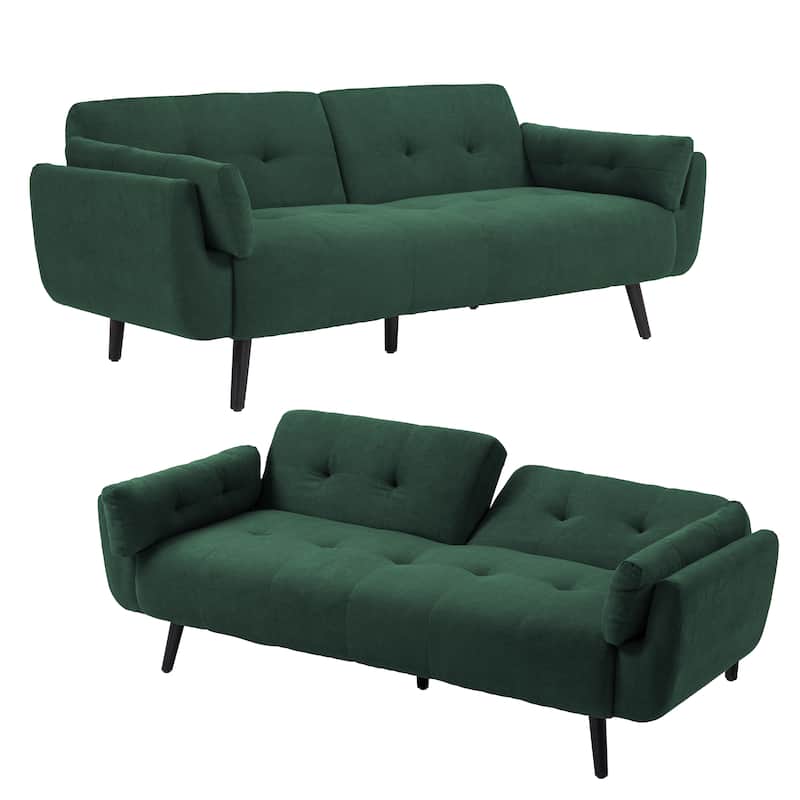 2Set Adjustable Backrest Convertible Futon Sleeper Couch