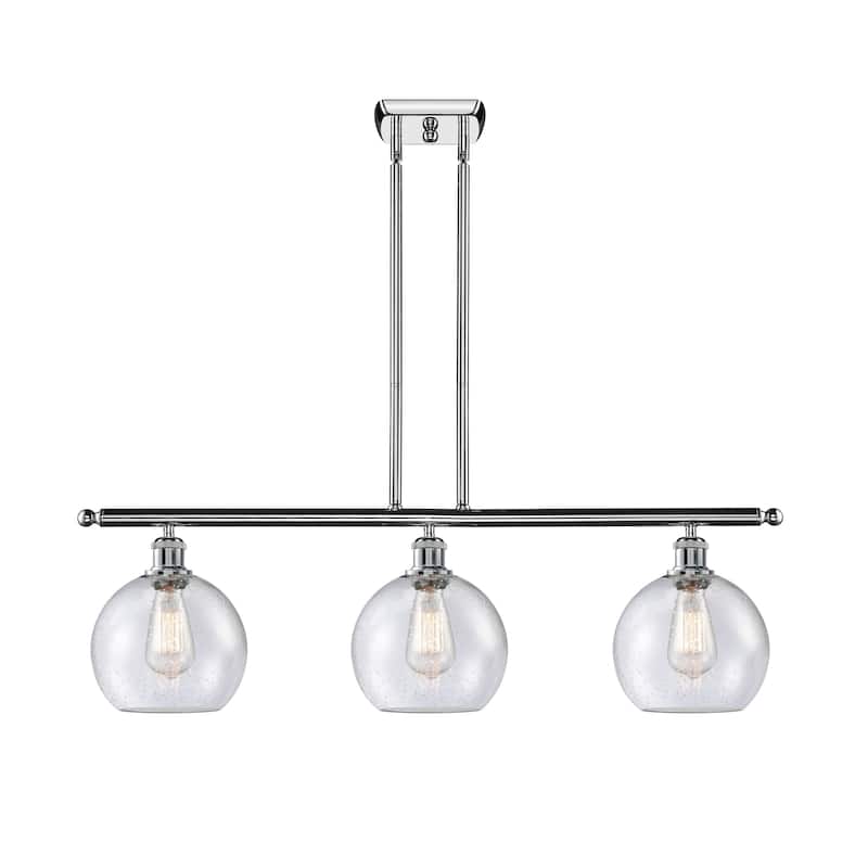 Innovations Lighting Athens 3 Light 36" Island Light - 8" Shade - Polished Chrome/Seedy