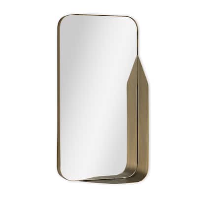 Rastus 28" x 14" Bronze Metal Wall Mirror - 28 x 14