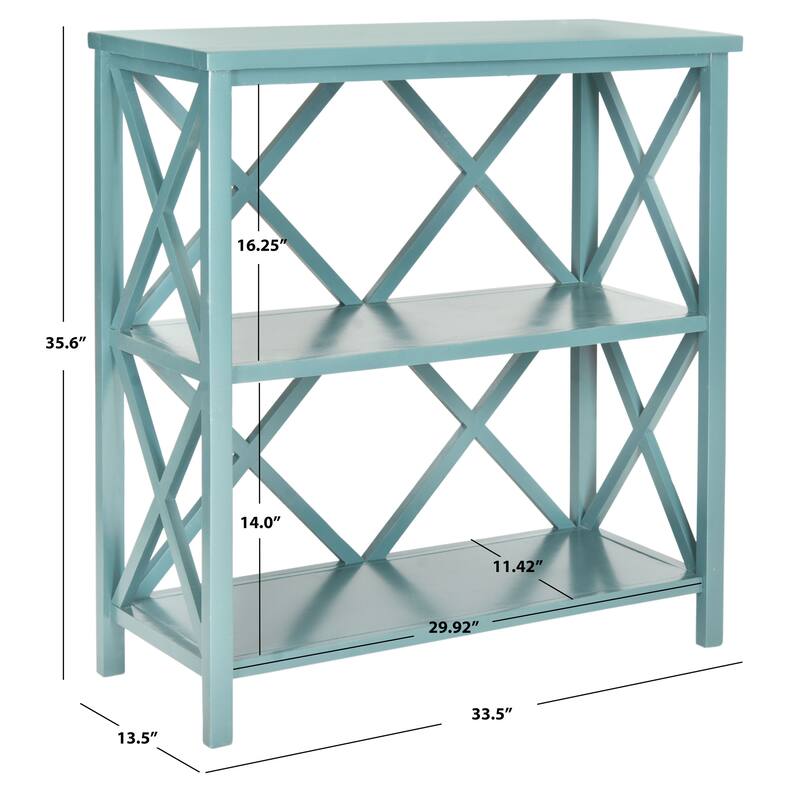 SAFAVIEH Fikreta Distressed Ivory Bookcase - 33.5" x 13.5" x 35.6" - 33.5" x 13.5" x 35.6" - 34Wx14Dx36H