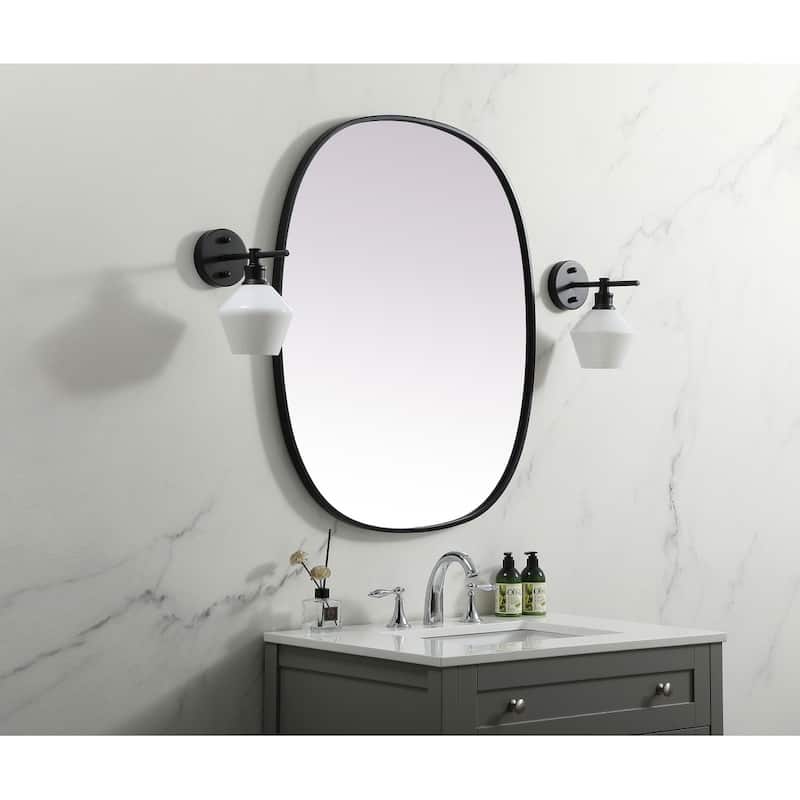 Indigo Home Metal Frame Oval Mirror 30x36 Inch