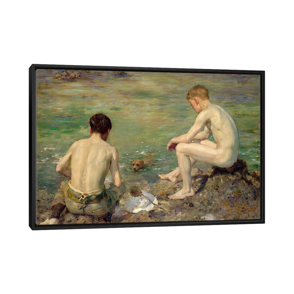 iCanvas "Three Companions" by Henry Scott Tuke Framed Canvas Print