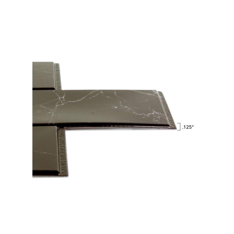 Marble Black Peel and Stick Backsplash Tiles