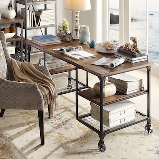 Nelson Industrial Modern Rustic Storage Desk by iNSPIRE Q Classic