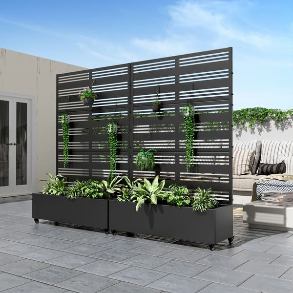 Iron Black Planting Box with Climbing Frame Harold - Bed Bath & Beyond -  42188395
